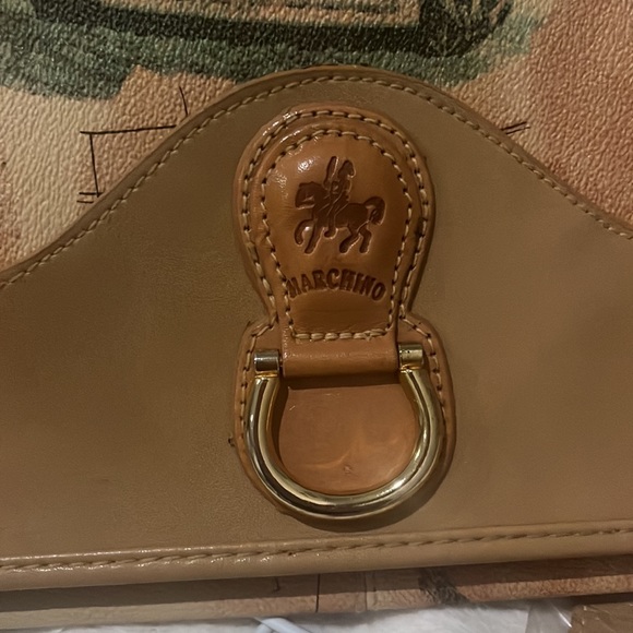 $448 Marchino Leather Vintage Map Shoulder bag and Briefcase  NWOT - Picture 2 of 7